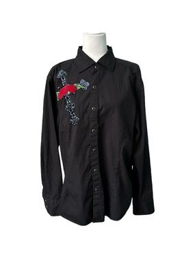 Decree Button Down Graphic Print Shirt XL